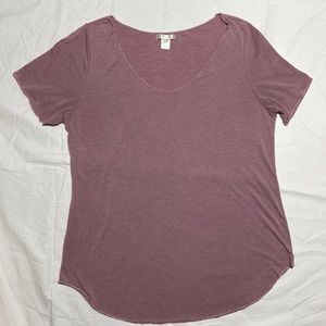 BOZZOLO V Neck Short Sleeve Shirt. Dusty Plum. Size Large. Never Worn.